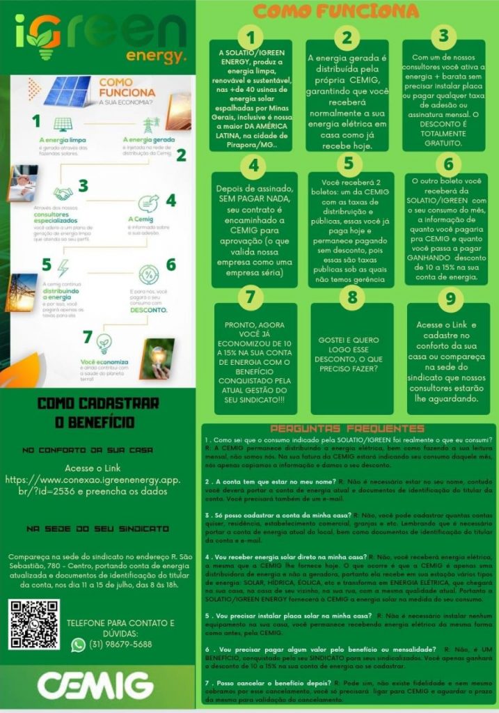 Descontos na conta energia - Folder