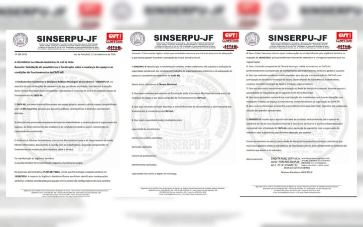 SINSERPU-JF cobra fiscalização do novo CAPS AD e aciona Câmara Municipal e Conselho de Saúde