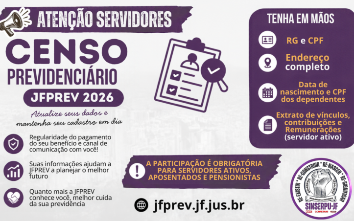 Atenção, Servidor Municipal: o prazo para o cadastro obrigatório do Censo Previdenciário do JFPREV 2026 foi prorrogado e segue aberto até o dia 30